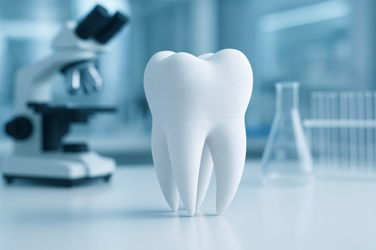 Digital dental organoid model with a lab setting background
