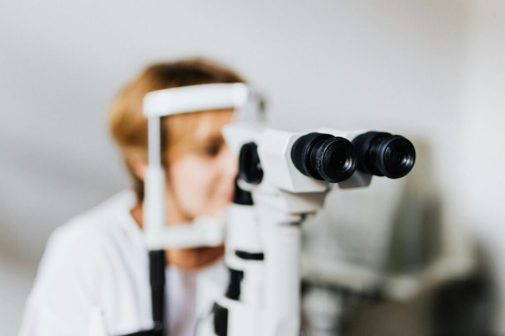 A Person Having an Eye Examination