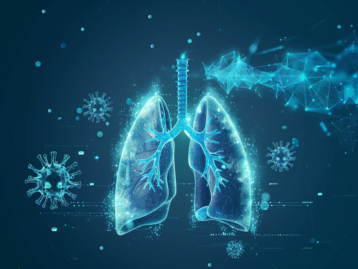 Illustration of azelastine nasal spray creating a protective shield against COVID-19, symbolizing reduced risk of SARS-CoV-2 infection.