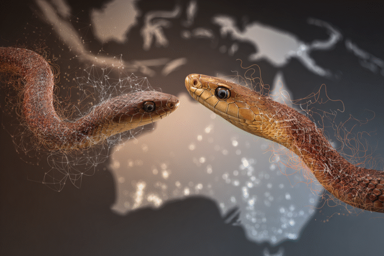 Depiction of two Eastern Brown Snake populations in Australia.