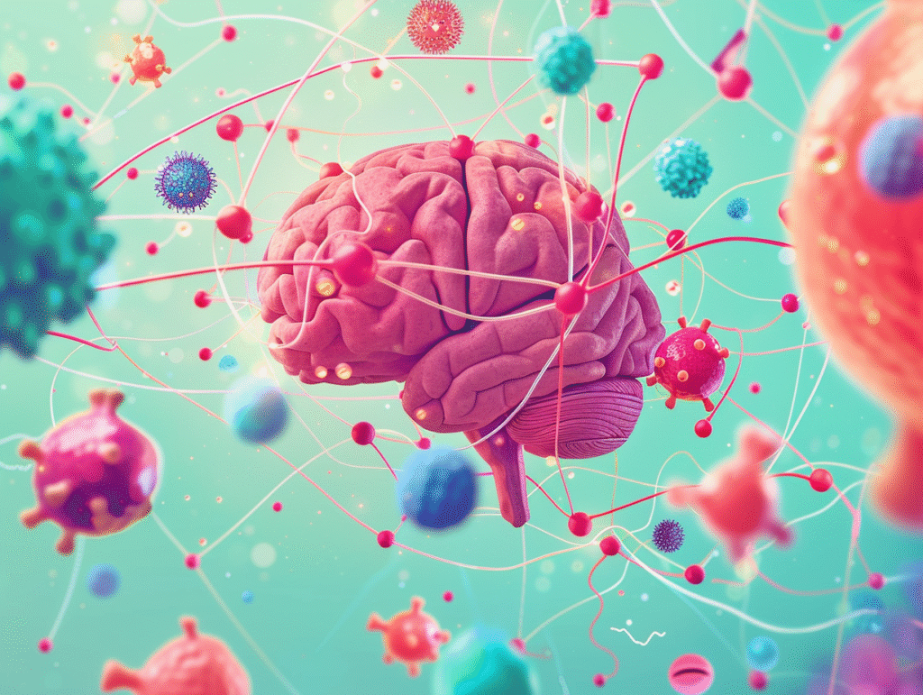 Image showing brain neurons activating fat tissue lipolysis and liver glucose production.