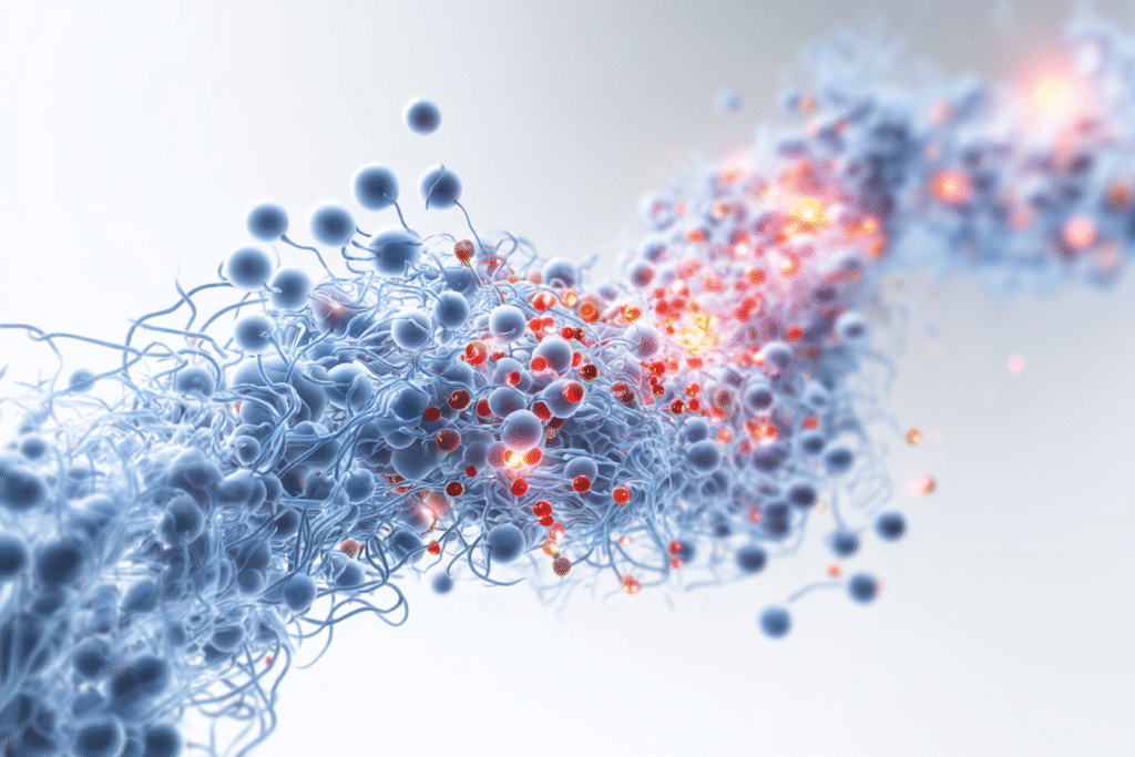 Scientific medical illustration of snake venom disrupting blood clotting pathways, showing Factor X activation, fibrin formation, and clot breakdown in a stylized biochemical cascade.