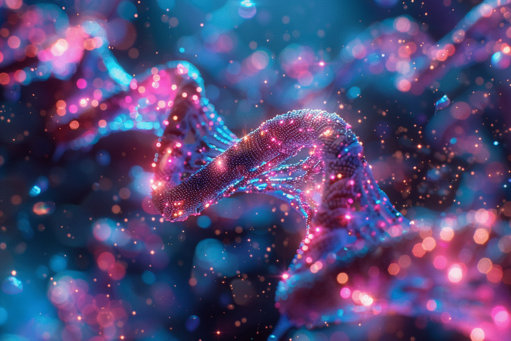 Synaptonemal complex visualized as a glowing bridge connecting homologous chromosomes during meiosis to ensure proper genetic crossover.