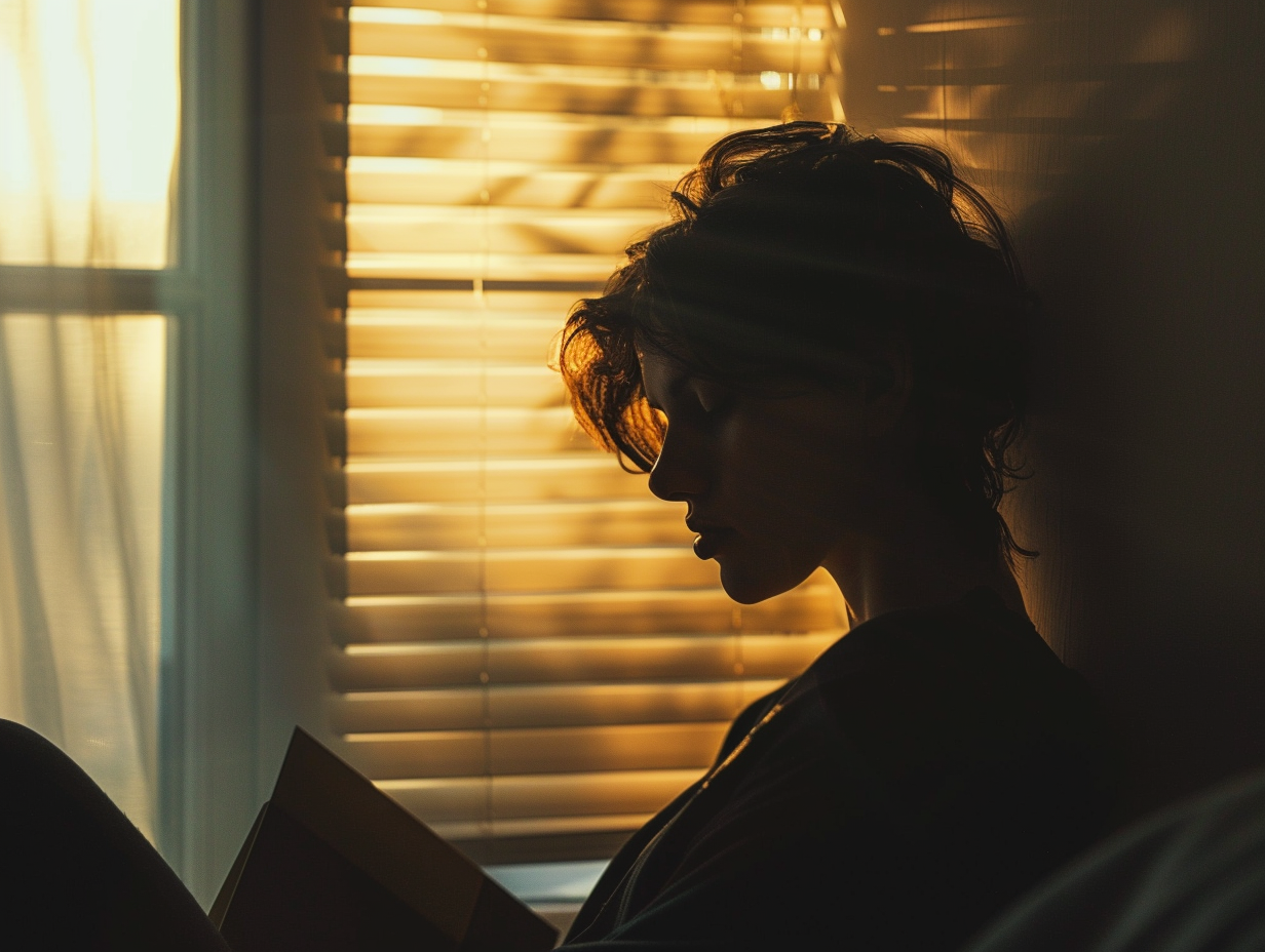 A person sitting alone in gentle morning light, journaling and reflecting, symbolizing the emotional process of self forgiveness and healing.