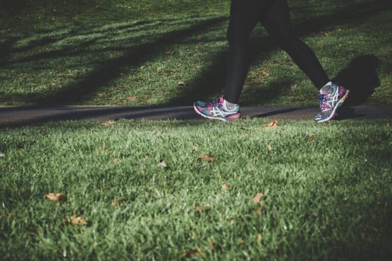 Lady walking in the park.
