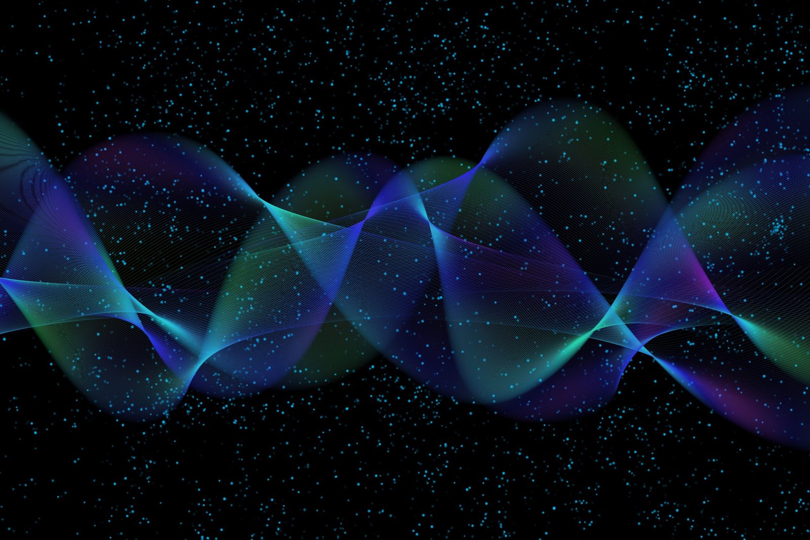 Physics, Particles, Waves illustration. 