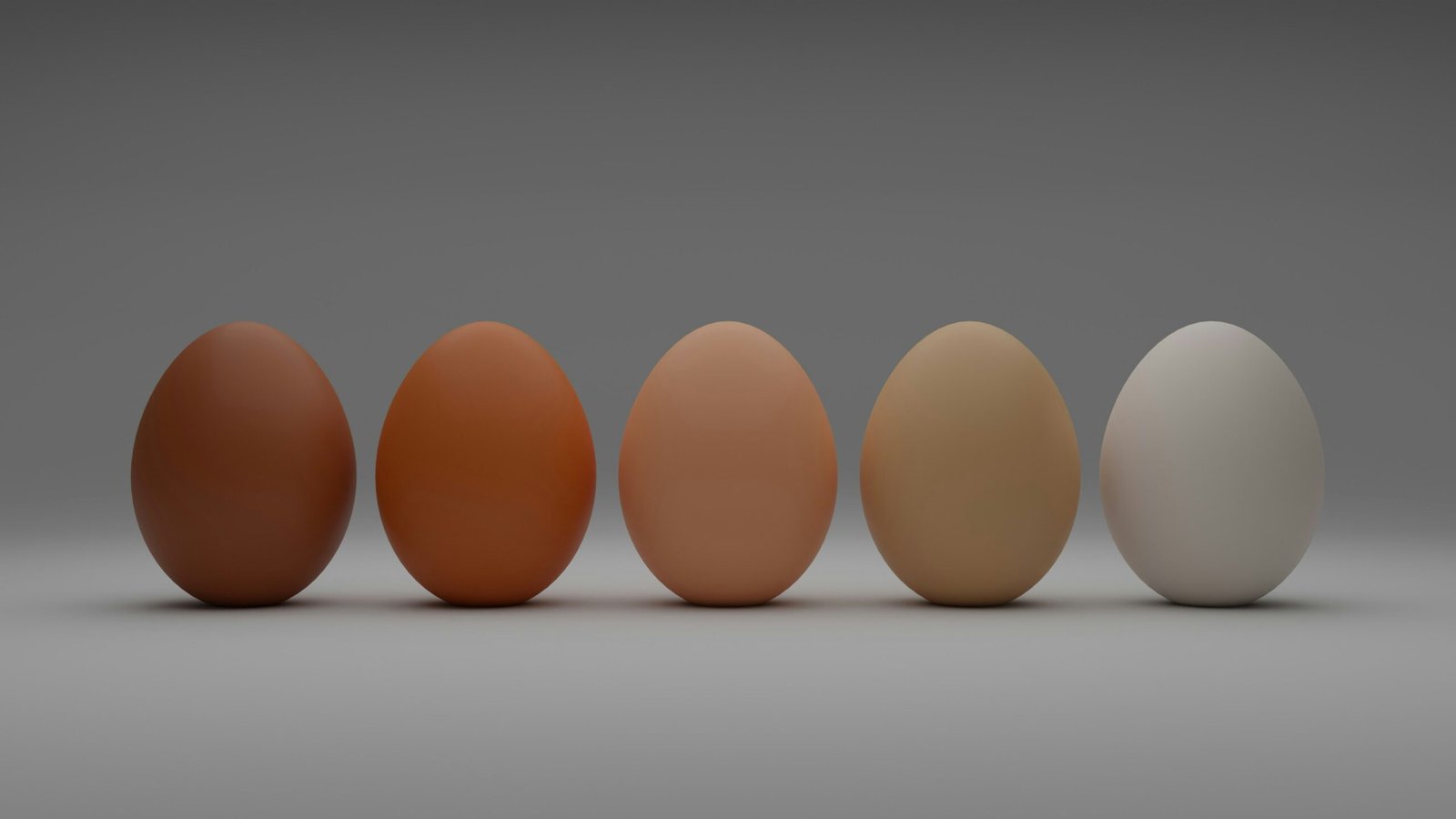 five eggs placed in a row.