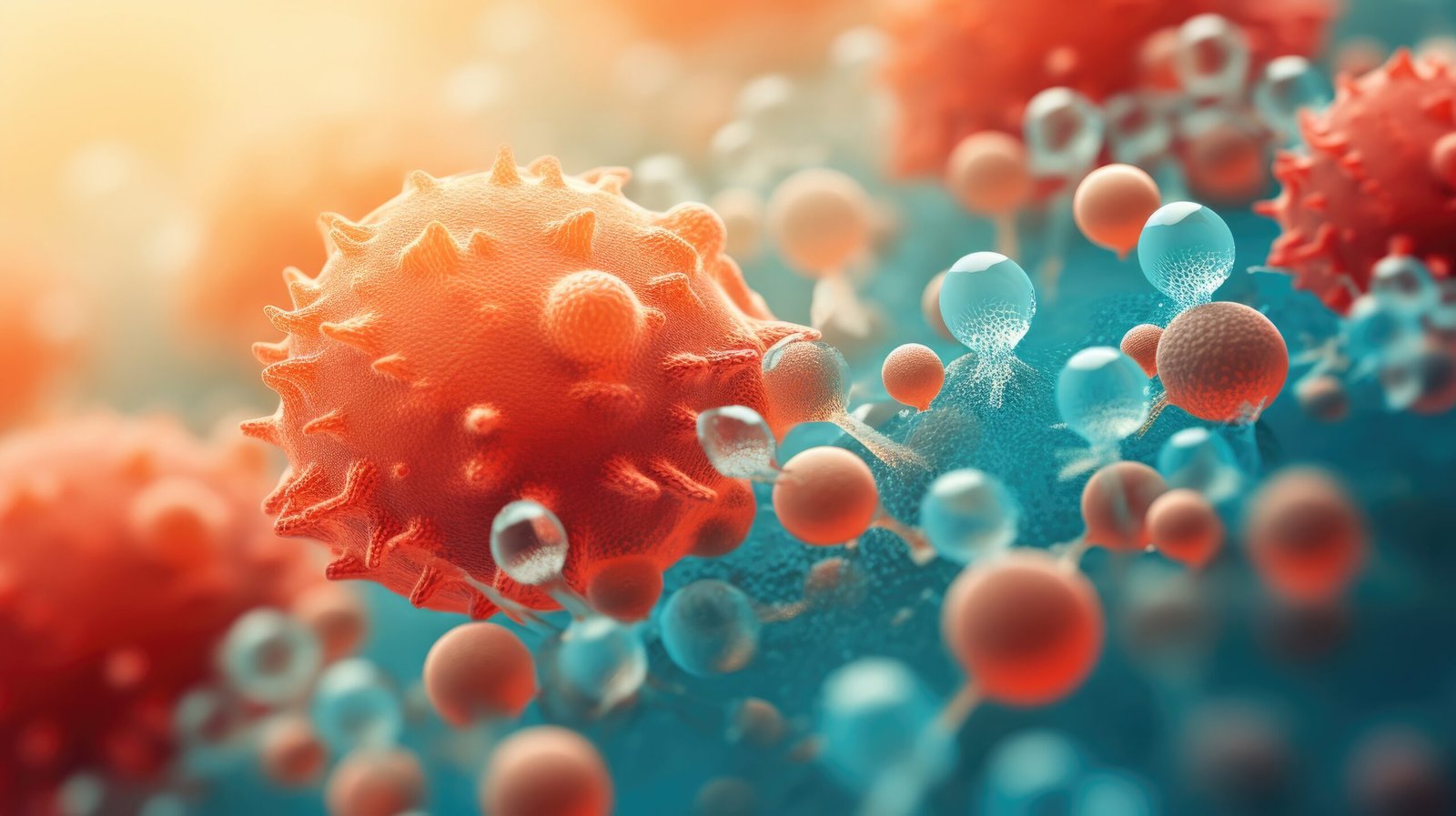 Molecules, Biology, Virus illustration. 